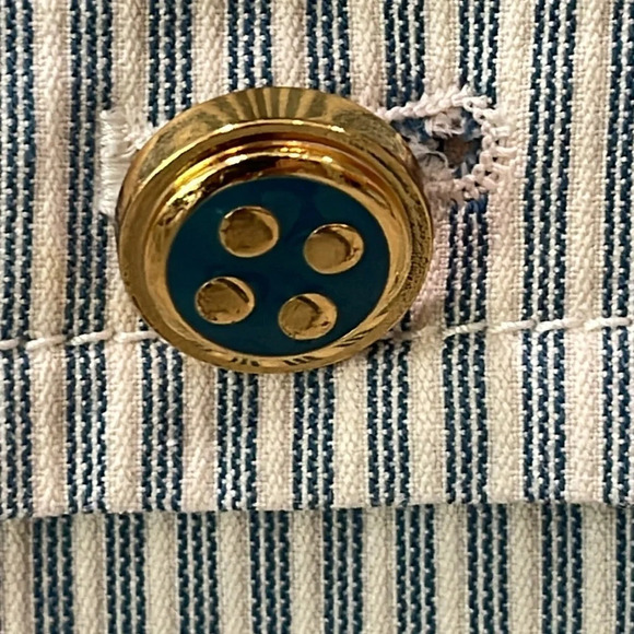 Marc by Marc Jacobs blue white striped cotton jacket size 2 sailor style preppy - Picture 4 of 17